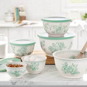 The Pioneer Woman Floral Food Storage Set - Green and White